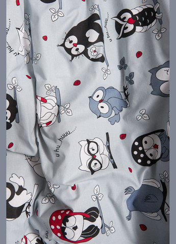 Комплект постільної білизни Бязь Gold Люкс «» сімейний 160х220х2 наволочки 2х40х60 (MS-820005490) Moon&Star Owls Gray (296910189)