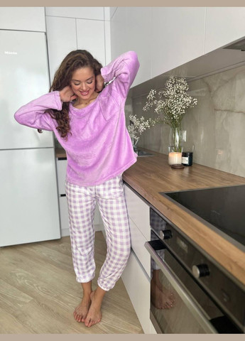 Фиолетовая зимняя пижама женская фиолетовая l (2530/2) GT