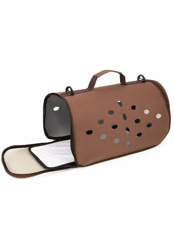 Сумка переноска с плечевым ремнем для перевозки транспортировки животных кошек собак 48x26x25 см (481072-Prob) Коричневая Unbranded (352683279)