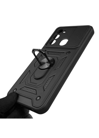 Чехол для Spark Go (KG5m) бронированный с кольцом со шторкой на техно спарк го чёрный rg1 Tecno (366234505)