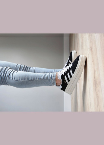 Кросівки жіночі Adidas Gazelle Bold black | Адідас Газель чорні No Brand чорні демісезони (307397812)