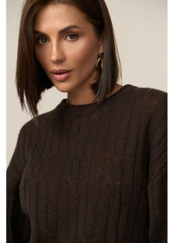 Коричневый джемпер оверсайз 2877 шоколадный Triko Bakh