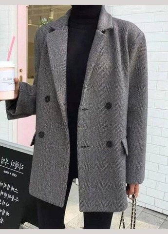 Сіре демісезонне Жіноче пальто No Brand