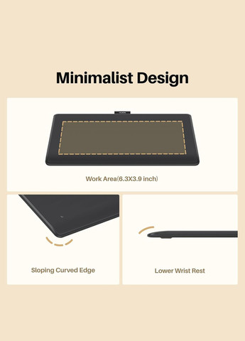 Графический планшет 6.3"x3,9" Inspiroy Frego S, BT, USB-C, Huion (335257152)