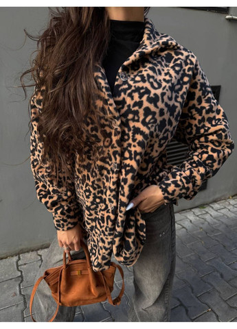 Темно-бежевая повседневный рубашка леопардовый Гермес с длинным рукавом