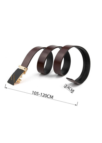 Ремінь чоловічий з золотистою пряжкою і чорною вставкою 20324 Vintage (337353031)