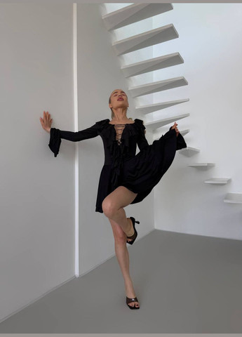 Чорна жіноча сукня No Brand однотонна