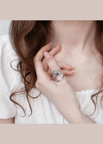 Серебряное колечко с блестящим камнем фэнтезийный завиток змея причудливый стиль унисекс асимметричное кольцо латунь необычное No Brand (331155371)