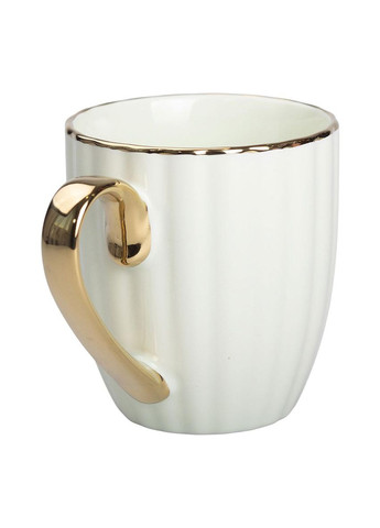 Кружка фарфоровая с золотым ободком и золотой ручкой 420 (мл) RX-N240629M Liling Rongxiang Ceramic (370974327)