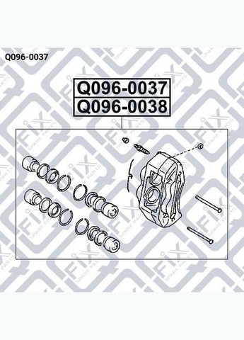 Суппорт тормозной передний, левый Q096-0037 1990-2017 47750-60120 Q-FIX (345738126)