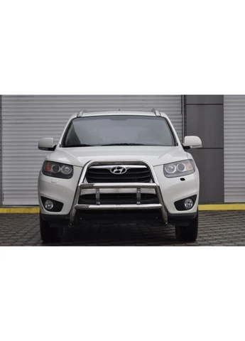 Кенгурятник WT018 (нерж.) для Hyundai Santa Fe 2 2006-2012 рр CAN (389055456)