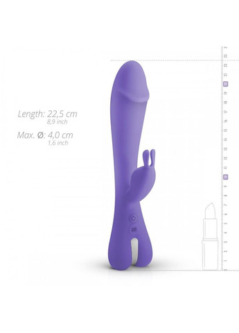Вібратор-кролик Trix, силіконовий, фіолетовий, 22.5 см х 4 см Good Vibes Only (298936205)