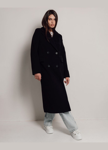 Чорне Пальто класичне двобортне чорне Monblan