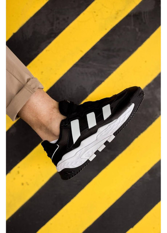 Чорні Осінні кросівки чоловічі adidas niteball black white 3.0 адідас найтбол No Brand