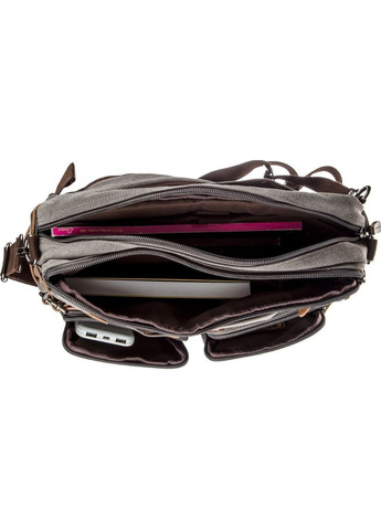 Сумка рюкзак трансформер мужская из плотной ткани вместительная. Серая No Brand (334010966)