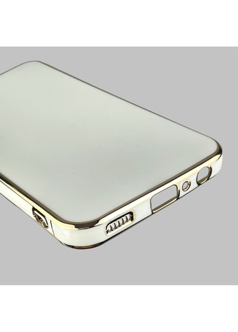 Чохол для Galaxy A24 (SM-A245F) із золотою окантовкою із захистом камери на самсунг а24 білий Samsung (366022985)