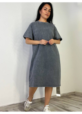 Сіра сукня-футболка жіноча a-n 2666-1 тай-дай оверсайз No Brand