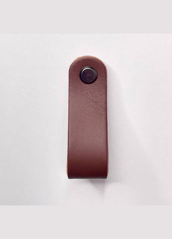 Ручка для меблів з натуральної шкіри "Петля" закруглена шкіряна ручка, конячна, фурнітура чорний нікель, 70*20 мм No Brand (328263009)