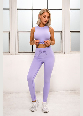 Комплект для фитнеса (спортивный костюм) топ и леггинсы 8347 L лиловый Fashion (336547431)