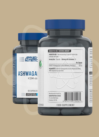 Ашваганда та астрагін Ashwagandha KSM 66 + Astragin 60 caps Applied Nutrition (296122829)