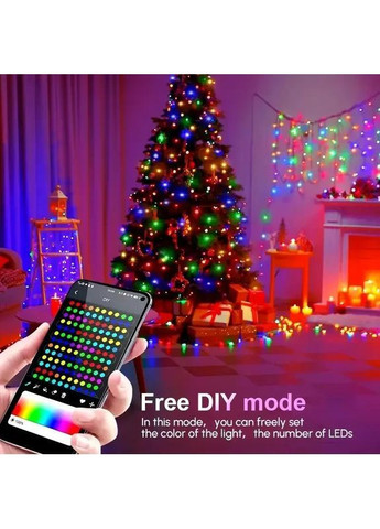 Гірлянда новорічна крапля роси LED SFK-04 з Bluetooth-керуванням USB з пультом та керуванням з телефону 10м Good Idea (367075853)