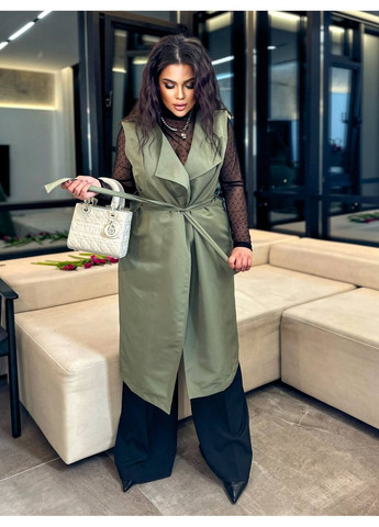 Жіночий тренч-двійка 3-в-1 (жилет + куртка-болеро + довгий тренч) Україна тренчкот на гудзиках демісезон (361856541)