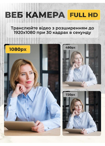 Вебкамера з мікрофоном для пк вебкамера для комп'ютера стрімів з автофокусом вебка full hd 1920 x 1080 Trust A03 (361348598)