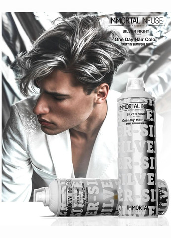 Спрей-фарба для волосся тимчасового ефекту One Day Hair Color SILVER NIGHT Immortal Infuse (304651262)