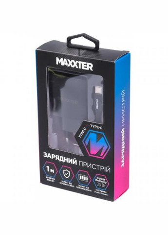 Зарядний пристрій Maxxter 1 usb type-c + cable type-c to type-c (268145972)