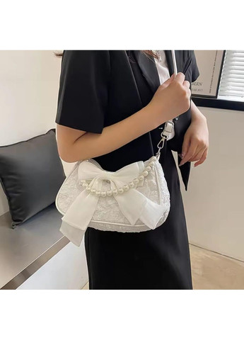 Сумка жіноча через плече,молодіжна сумка месенджер крос боді біла з бантом No Brand (366220361)