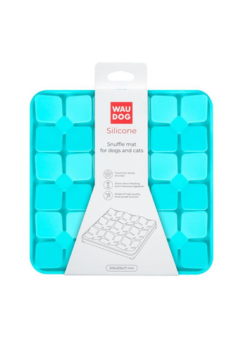 Килимок для пошуку корму Silicone, 205х205х17 мм, блакитний WAUDOG (334141308)