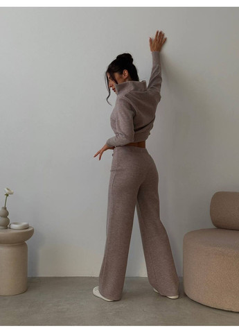 Жіночий костюм з ангори: укорочена кофта та широкі штани MonCher (360640742)