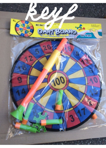 Дартс 36см, дротики на липучці 5шт., духова трубка, 6 видів, в кульку, 38,5-43-5см M 1966 No Brand (301649030)