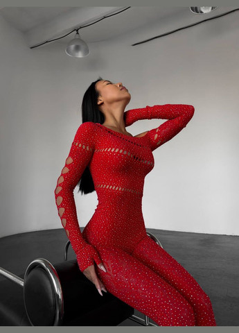 Червоний розкішний жіночий бодістокінг, боді сітка Simply sexy