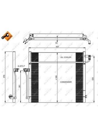 Конденсатор кондиционера MERCEDES GLML-Series 11- (пр-во ) 350080 NRF (366204387)