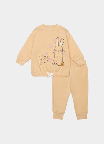 Бежевый зимний костюм с брюками для девочки цвет бежевый цб-00236004 Iggy