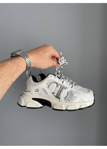 Белые демисезонные кроссовки мужские и женские dior chrono white black | диор хроно белые No Brand