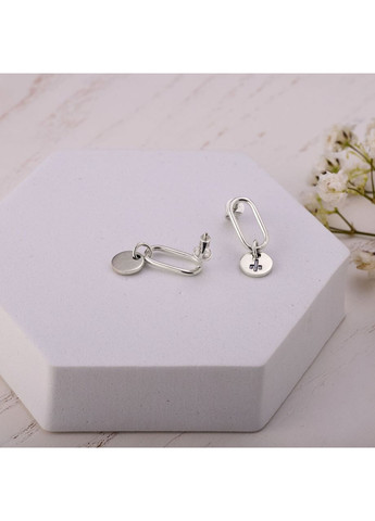 Сережки-пусети срібні з підвісками Тайнопис 925 Skifska Etnika (364202863)