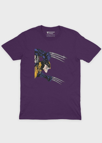 Фиолетовая демисезонная футболка для мальчика с принтом супергероя - росомаха (ts001-1-dby-006-021-003-b) Modno