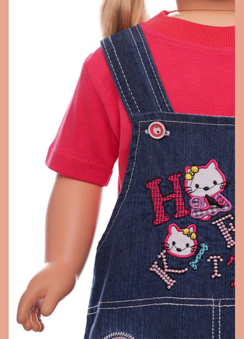 Рожева сарафан з футболкою джинсовий kitty малиновий 92 см (32618) BABYKROHA (323470114)