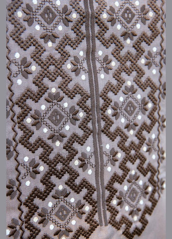 Кофейная мужская вышиванка зорян кофейная V&V (312522061)