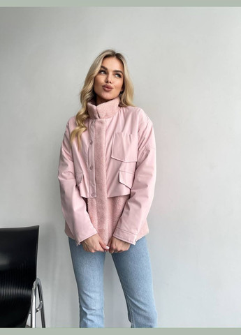 Розовая женская теплая куртка цвет розовый р.xxl 450300 New Trend
