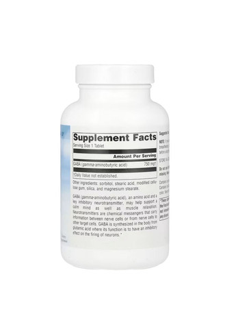 Добавка Serene Science® GABA 750 mg - 90 tabs Source Naturals (364201485)