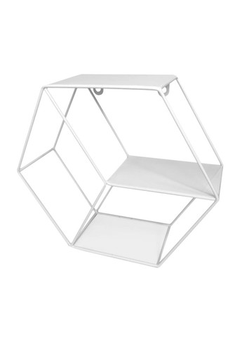 Полка настенная стальной белый шестиугольник (D) SW-00001637 Sticker Wall (292564561)