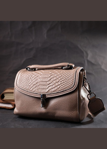 Женская кожаная сумка с интересной металлической защелкой 22418 Vintage (329197891)