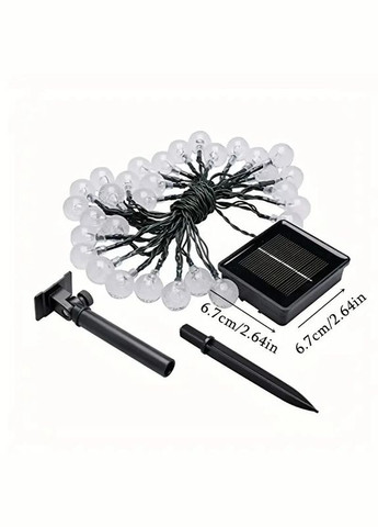 Вулична гірлянда Ретро Кульки 1,7 см на сонячній батареї 5 метрів 20 LED синій No Brand (302242597)