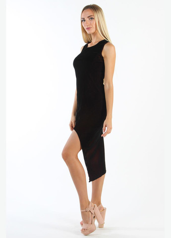 Черное откровенный летнее платье без рукавов nn-381 черный платье-комбинация Number Nine