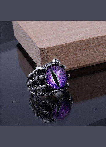 Мистическое мужское кольцо фиолетовый глаз дракона держит лапа размер регулируемый Fashion Jewelry (285780991)