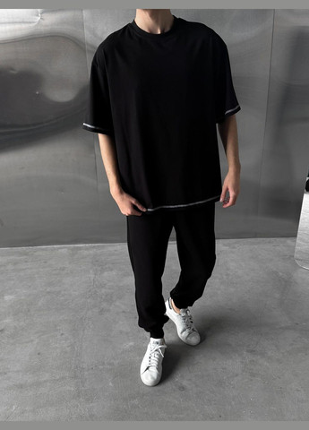 Чорний літній стильний костюм🔝😎 Luna