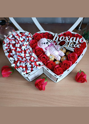 Подарунковий бокс для дівчини з м'якою іграшкою, цукерками та 101 причиною «Чому я тебе кохаю» (ar150) No Brand (316720609)